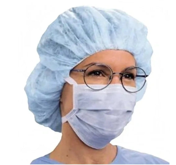 Dukal Disposable Bouffant Caps – 24” Blue, 100 Count | Surgical Head Covers