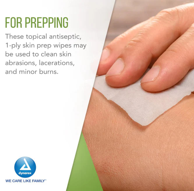 Dynarex Alcohol Prep Pad - Sterile, Medium, 200/bx, 10bxs/case (2000 Count)