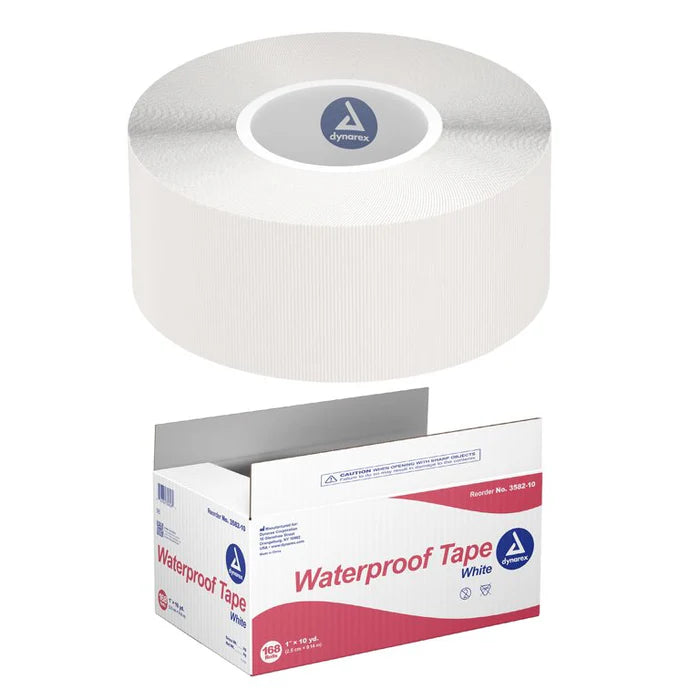 Dynarex Waterproof Adhesive Tape, 1" x 10yds Bulk - 168ea/cs (168 Count)