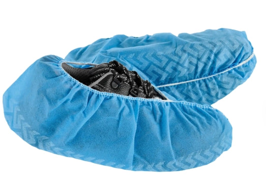 Disposable Non-Skid Shoe Covers – Blue, 100 Pack | Protective Foot Covers